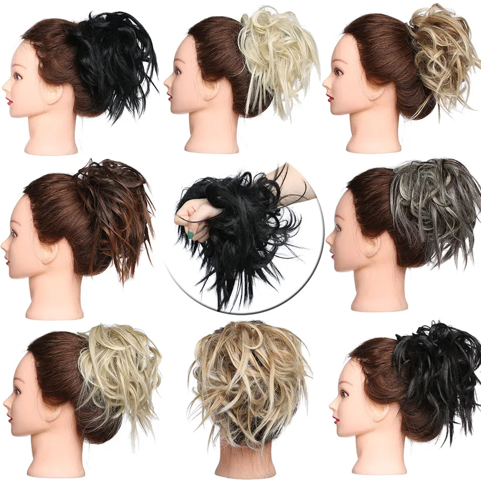 S-noilite грязные резинки шиньон волосы булочка прямая эластичная лента шиньон для создания прически синтетические волосы шиньон наращивание волос для женщин
