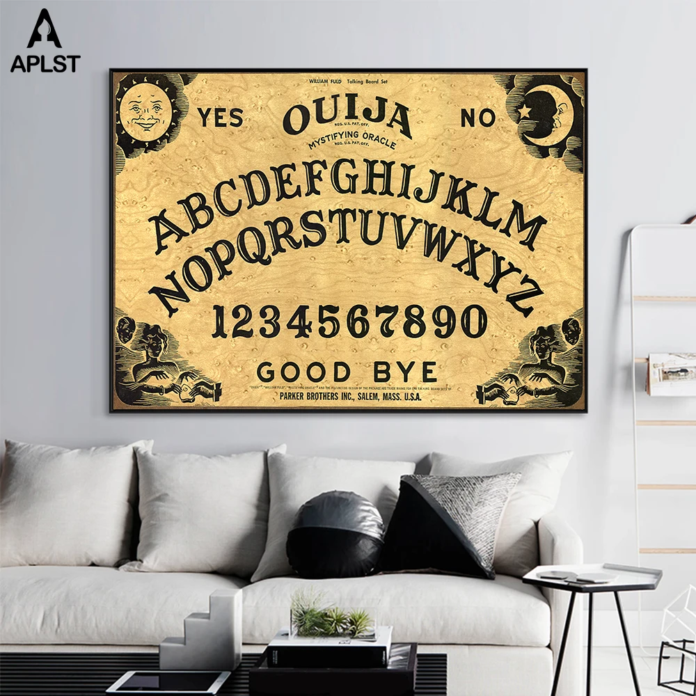 Ouija Board Printed Box Canvas Picture Multiple Sizes 30mm Deep Frame 