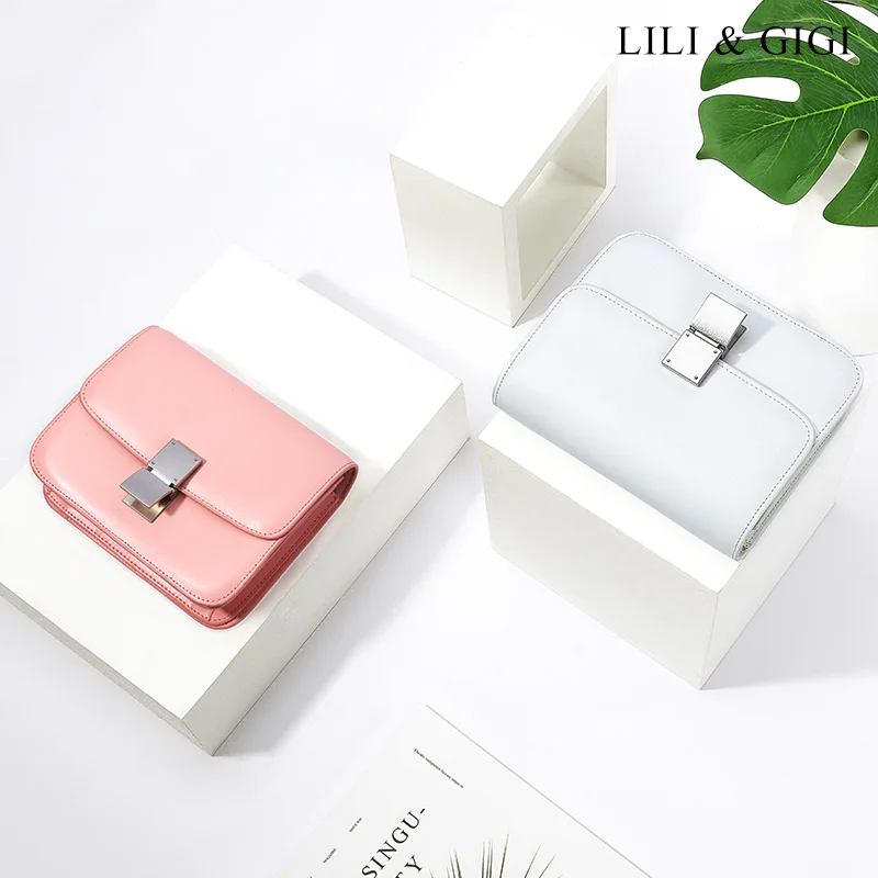 Skup 2019 kobieta pojedyncza torba na ramię nowy wzór skóra bydlęca przekątna rozpiętość pole blokada mała torba kwadratowa torba z prawdziwej skóry Tofu