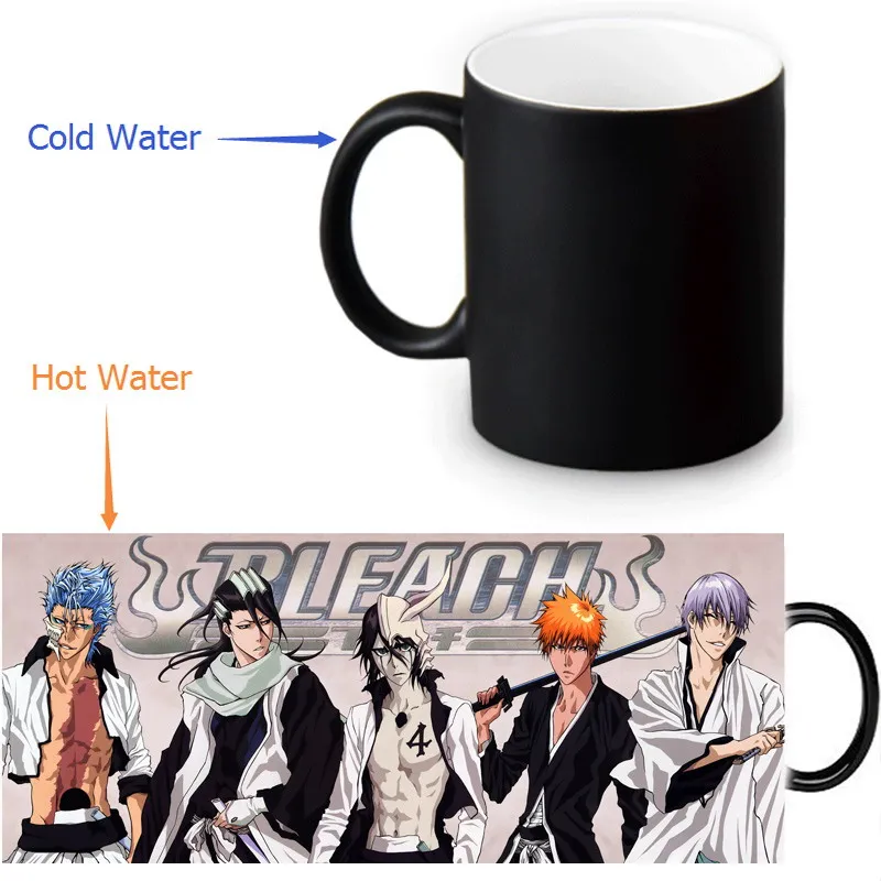 12oz Bleach Heat Changing Color Ceramic Tea Cup Sensitive Coffee Mug Transforming Black Magic | Дом и сад