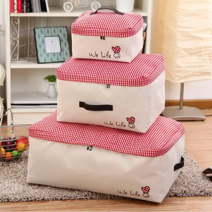 

3 Pieces Oxford Storage Soft Bag Set w/ Rubber handle Clothes Storage Organizer Bag For Home, Toy, Pillows Quilts Sheets