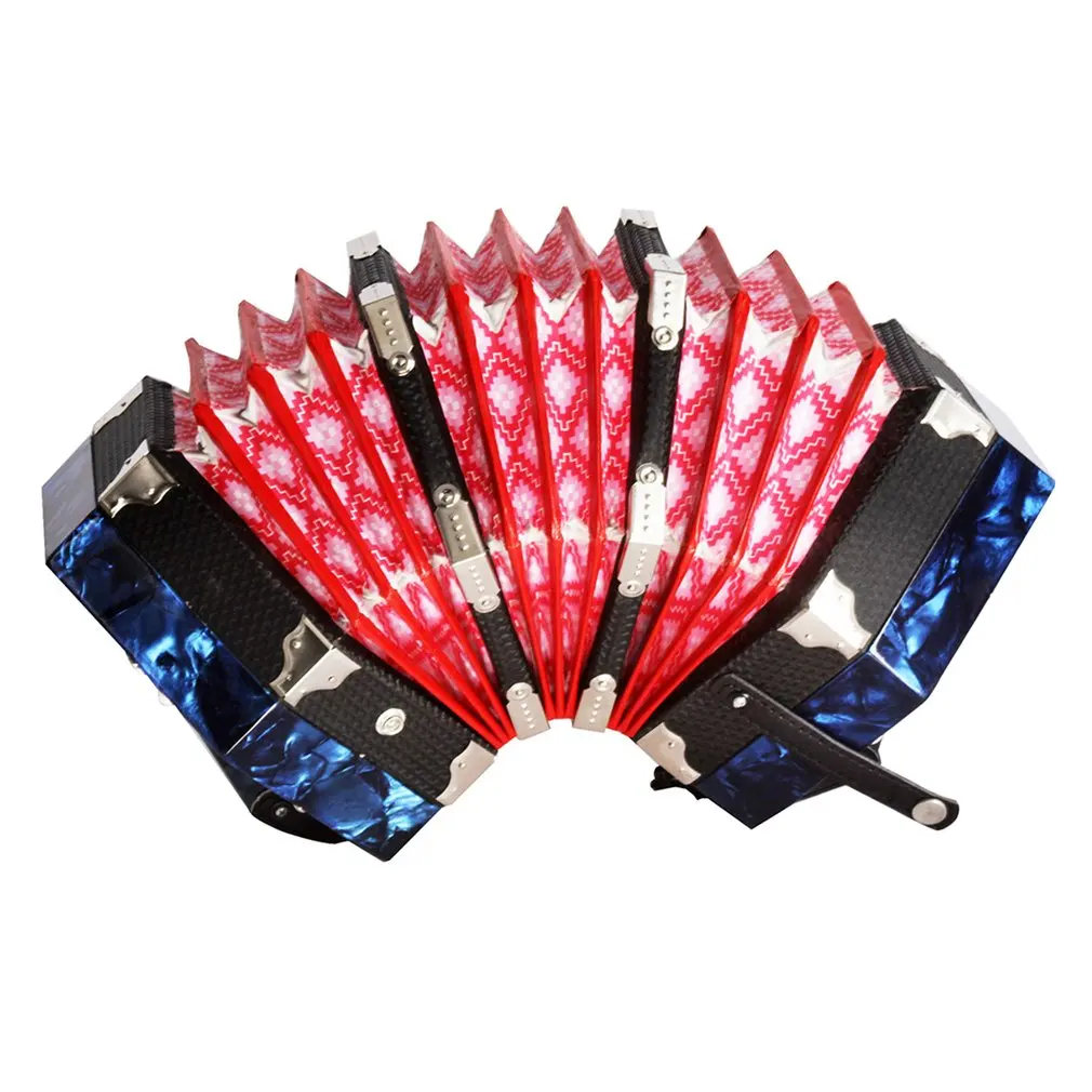

Professional Unique Vintage 20 Key Art Form Blue Hexagonal Musical Instruments Accordion Musical Instruments