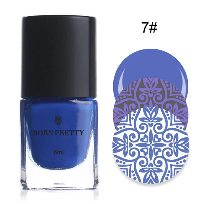 BORN PRETTY 15 мл яркие цвета для ногтей, штамповочный лак для ногтей, сладкий стиль, лак для штамповки - Цвет: Color 7