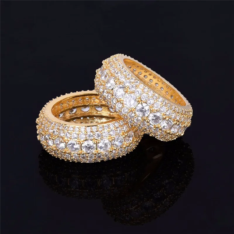 

LuReen Hip Hop Cubic Zirconia Ring Men Gold Silver Color CZ Stone Finger Rings Anel Male Rings Fashion Jewelry Party R0001