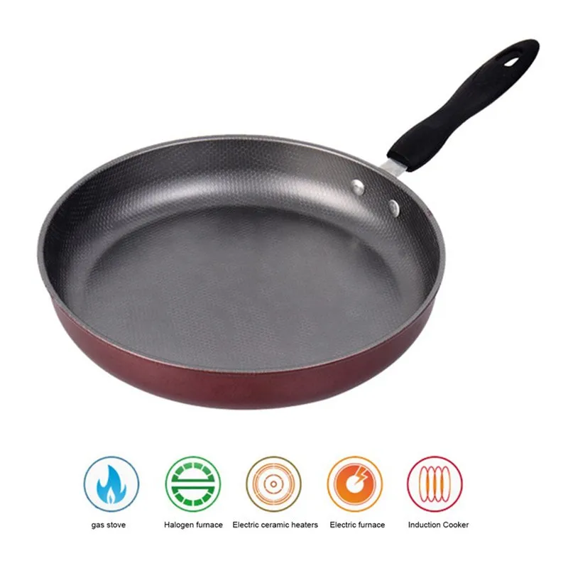 

2018 26cm Non-stick Frying Pan Steel Material Teflon Coating Inside Inductiion&Gas Cookware Pan Home Kitchen Cooking Pans Helper