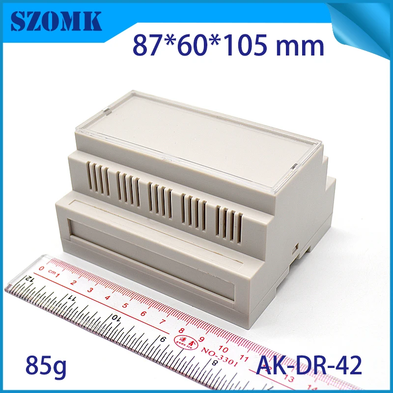 szomk plastic din rail power supply enclosure project box PLC plastic enclosure for electronics din rail junction housing (2)