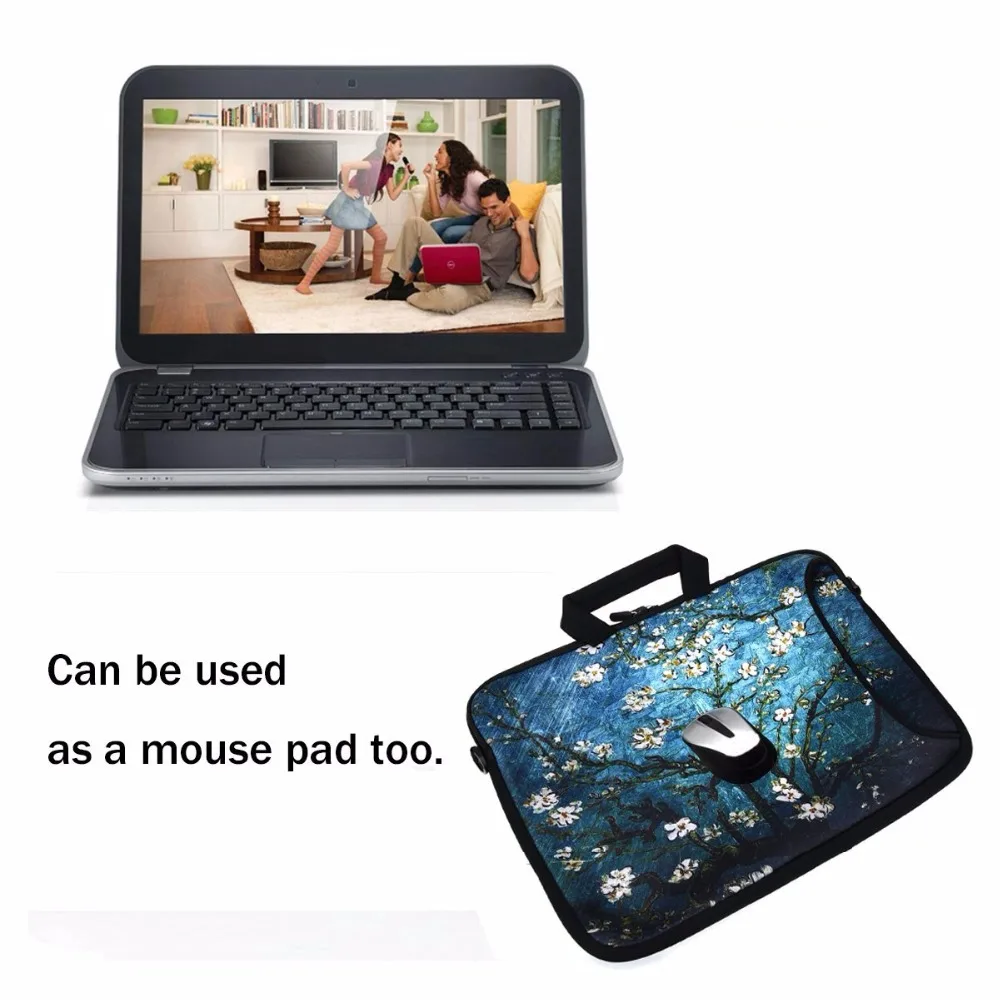 15,6 дюймовый ноутбук сумка на плечо чехол с ручкой и дополнительным карманом для 1" 14,1" 1" 15,6 дюймов MacBook/ультрабук/hp/acer