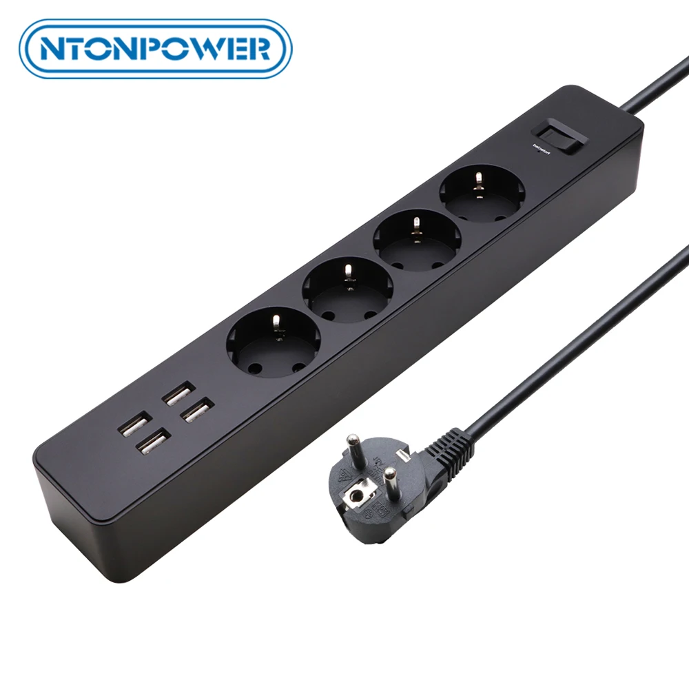 Ceny Filtr sieciowy NTONPOWER 4000W Smart Power Strip gniazda wtykowe ue z przedłużaczem 1.8M ochronnik przeciwprzepięciowy do domowego biura