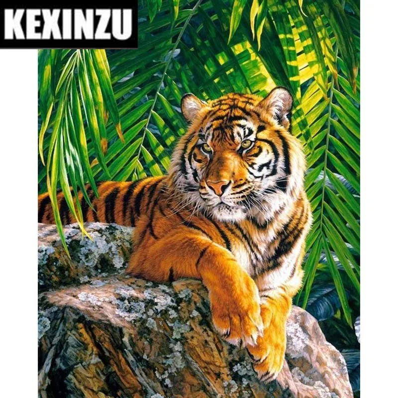 YSCOLOR Diamond Painting 5D Foresta Tigre - Kit Completo Con Tela 30x40cm, Diamanti Rotondi E Penna - Fai Da Te Rilassante - 2