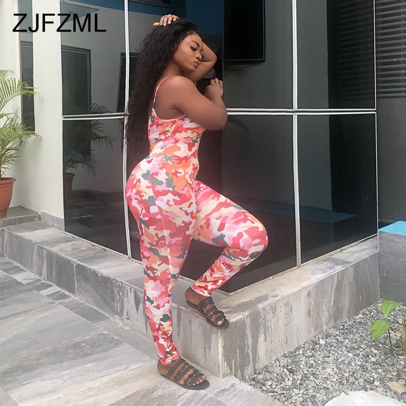 التمويه المطبوعة مثير ثوب فضفاض للمرأة بذلة عارية الذراعين السباغيتي حزام قطعة واحدة وزرة عارضة أكمام Bodycon ارتداءها التمويه المطبوعة مثير ثوب فضفاض للمرأة بذلة عارية الذراعين السباغيتي حزام قطعة واحدة وزرة عارضة أكمام Bodycon ارتداءها