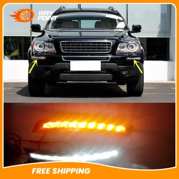 

A Pair White+Yellow Daytime Running Light Fog Light For Volvo XC90 2007-2015