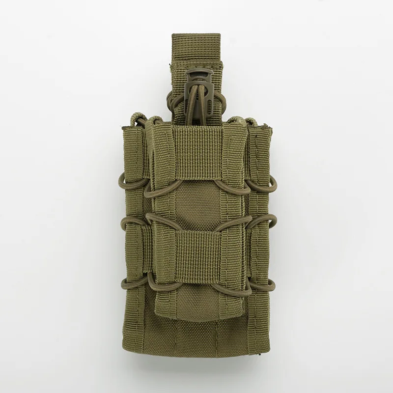 Тактический Подсумок нейлоновый двухслойный картриджный мешочек для страйкбола охотничьи военные аксессуары сумка - Цвет: Зеленый цвет