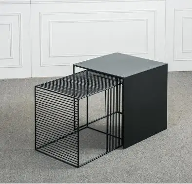 Iron edge a few fashionable minimalist modern coffee table sofa corner creative American small square table metal side table . Iron edge a few fashionable minimalist modern coffee table sofa corner creative American small square table metal side table .