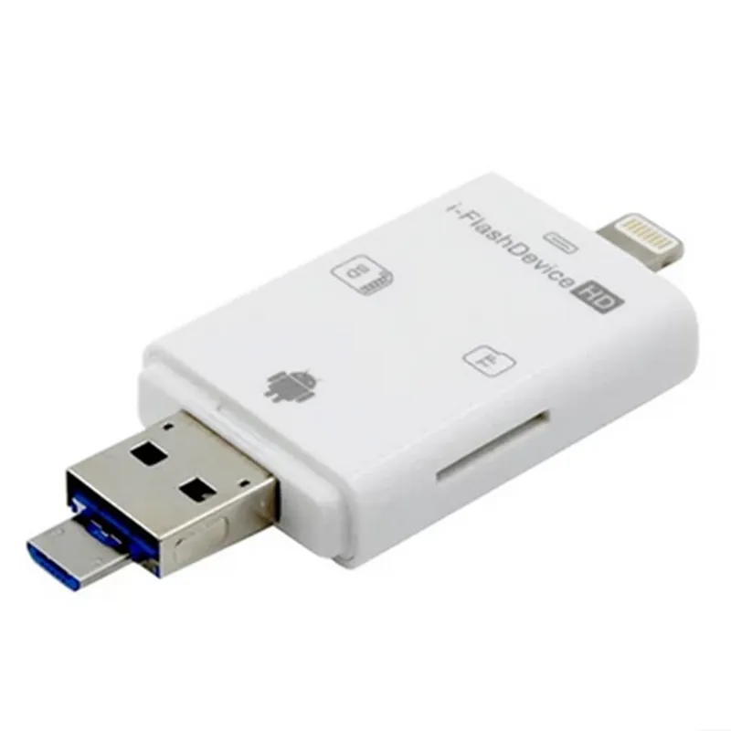 

USB 2.0 Micro usb Lightning 3 in 1 OTG Card Reader TF/SD Card Reader USB Flash Drive Memory Card Adapter for iPhone Tablet PC