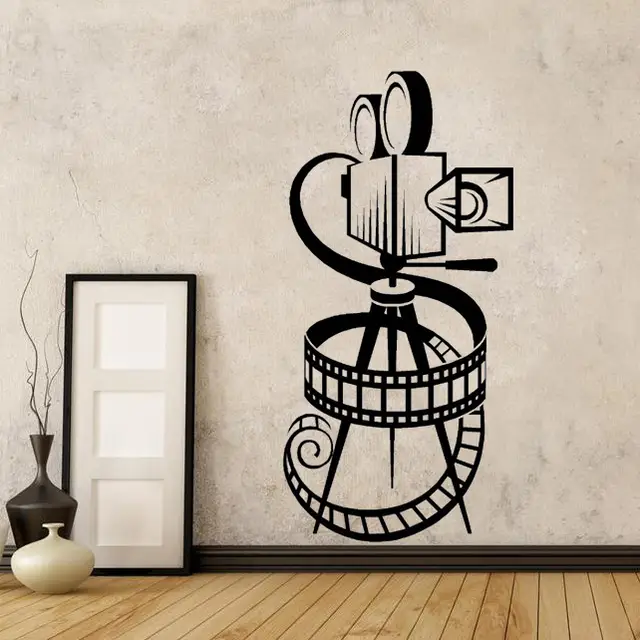 Movie Theater Decoration Film Reel Wall Art Decals Camera Movie