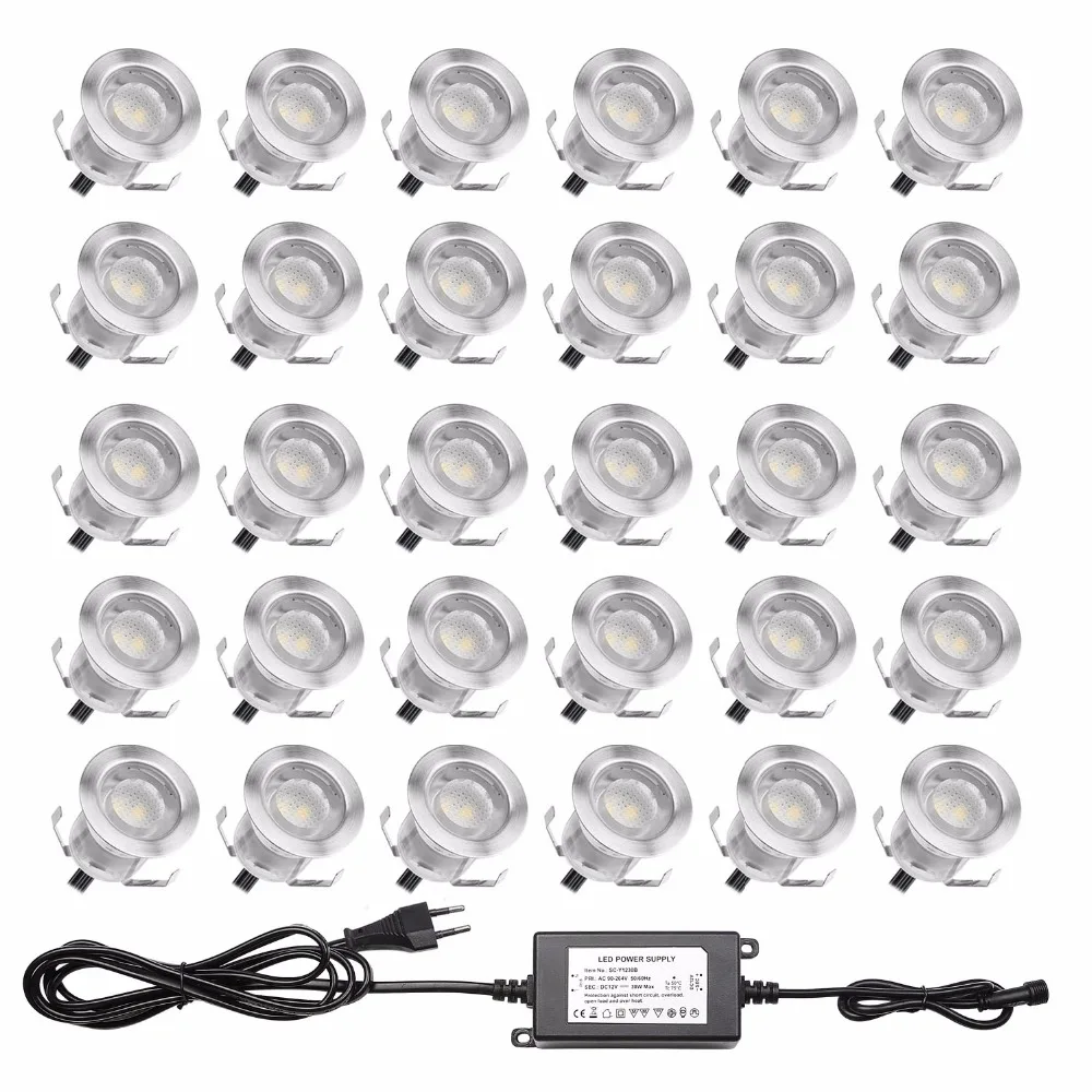 QACA Low voltage 0.6W LED Deck Light Outdoor Garden Patio Stairs Landscape Decor Lighting In ground 30pcs/set B110 30|led deck light|deck lightdeck