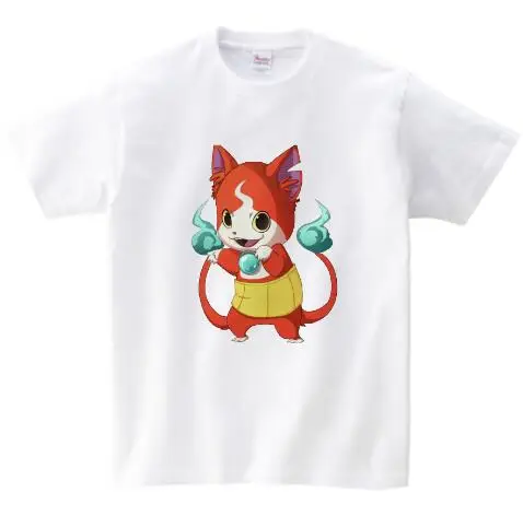 Новинка; детская футболка с принтом «Yo-kai Watch»; летняя одежда; хлопковая Футболка; детская футболка с короткими рукавами - Цвет: White childreT-shirt