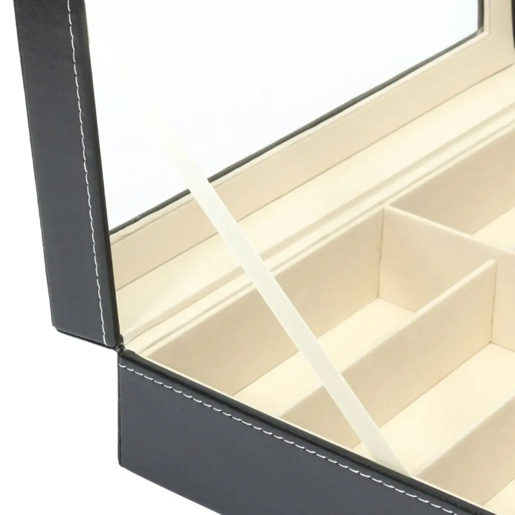 8 сетки солнцезащитные очки Органайзер коробка для хранения ювелирных изделий из искусственной кожи коллекция очки дисплей держатель портативный чехол коробка для часов