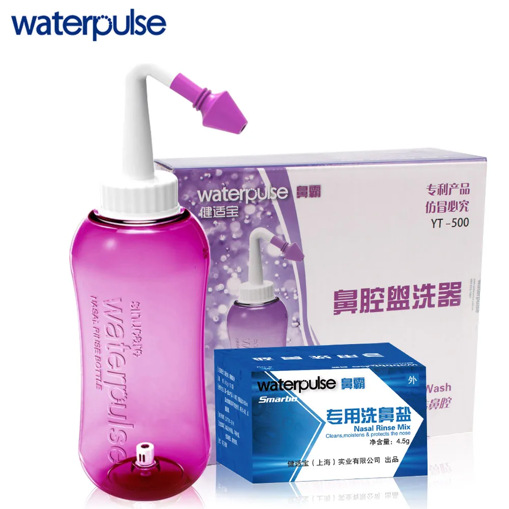 

Waterpulse Nasal Wash Bottle 500ml 30-pack Salt Kit Nasal Rinse Mix Portable Physiological Saline Nose Wash Allergies Relief
