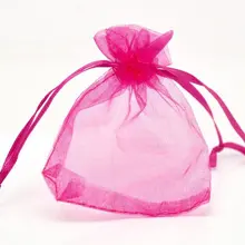 500 шт/партия свадебный из органзы цвета фуксия свадебные подарочные сумки и мешки 12x9 см