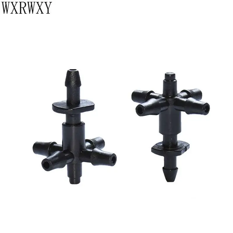 

wxrwxy Drip irrigation 4 way cross Connector dripper 5 way cross Water diverter drip arrow adapter 3/8 barbed connector 50 pcs