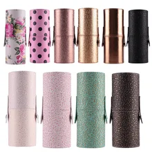 MAANGE Leather Makeup Brushes Holder case empty Storage Tube case for makeup brushes container Dispaly stand