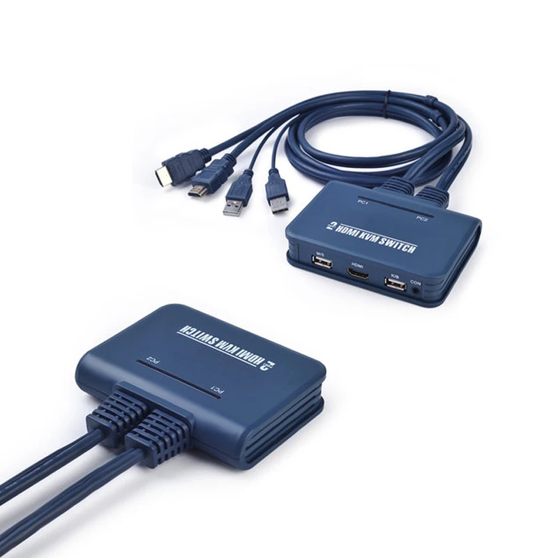 Charmvision HK21 2 порта PC hosts USB HDMI 4K KVM Switcher встроенный 1 5 м HD удлинитель Кнопка Hotkey