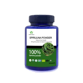 

Natural Spirulina capsules, Broken 100% Spirulina powder