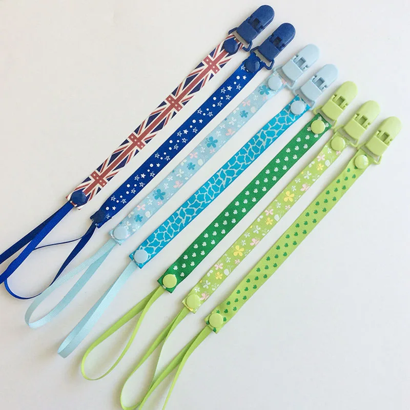Baby Pacifier Clip Chain for soothers Ribbon Chupetas funny Soother dummy holder Leash Strap Nipple Holder Infant Feeding B0638