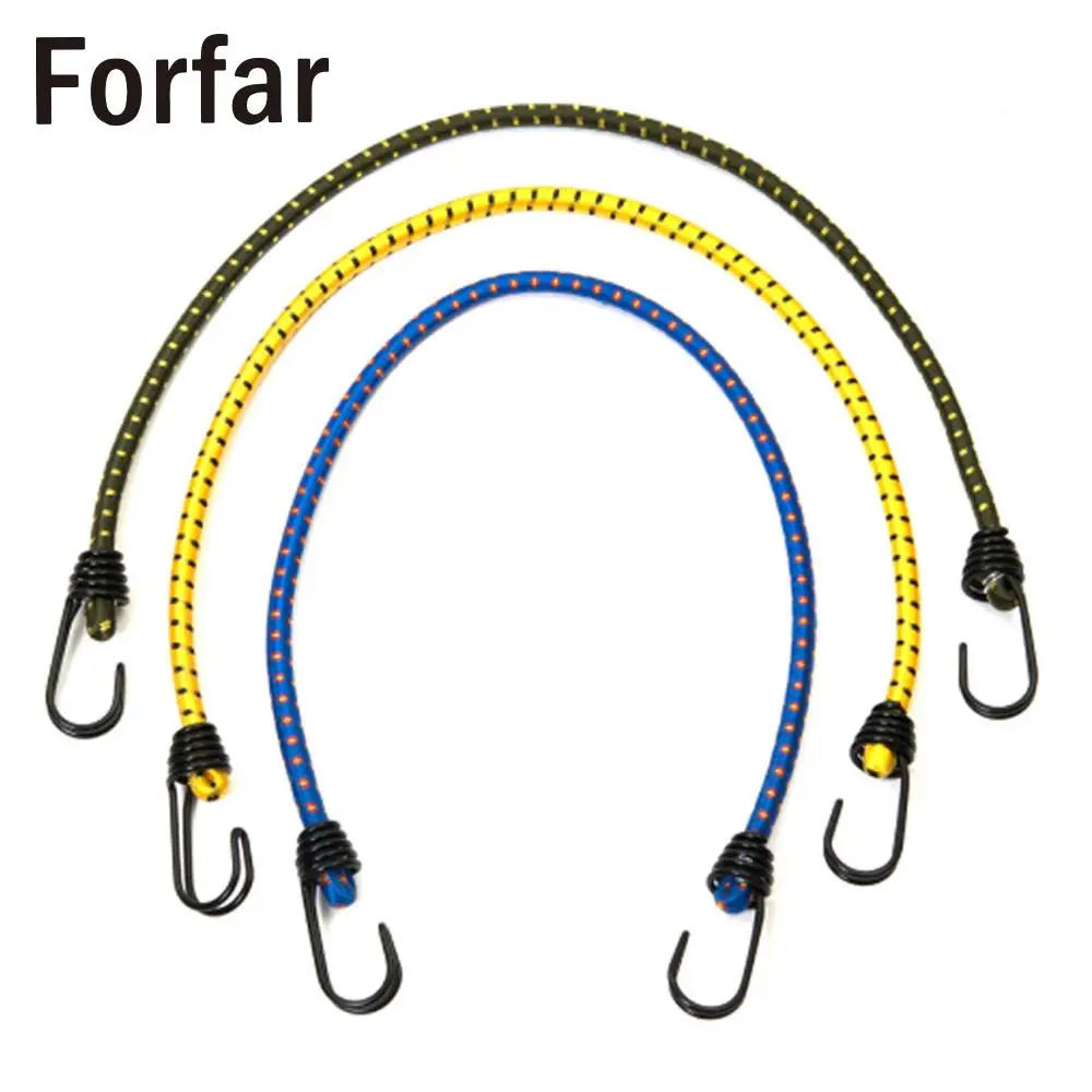 

60cm Tent high Elastic tendon Rope Car Luggage Tent Kayak Boat Canoe Bikes Adjustable Bungee Shock Cord Strap Stretch iron Hook