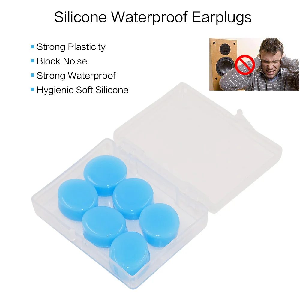 Soft Silicone Anti Noise Foam Ear Plugs For Swim Bath Sleep Waterproof Protector