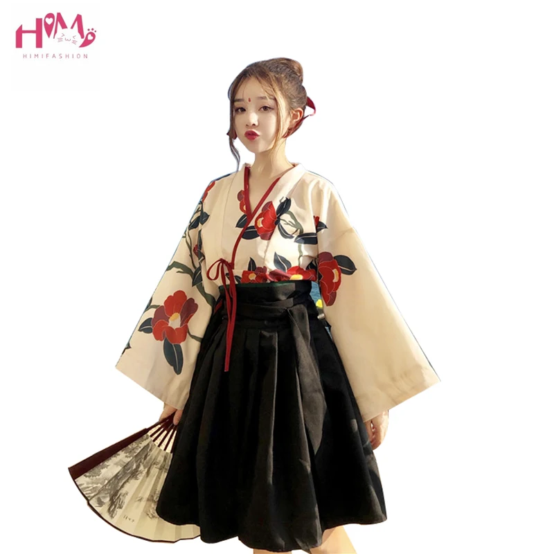 Женская летняя юбка Hanfu в китайском стиле 2019 винтажная блузка с длинным рукавом и