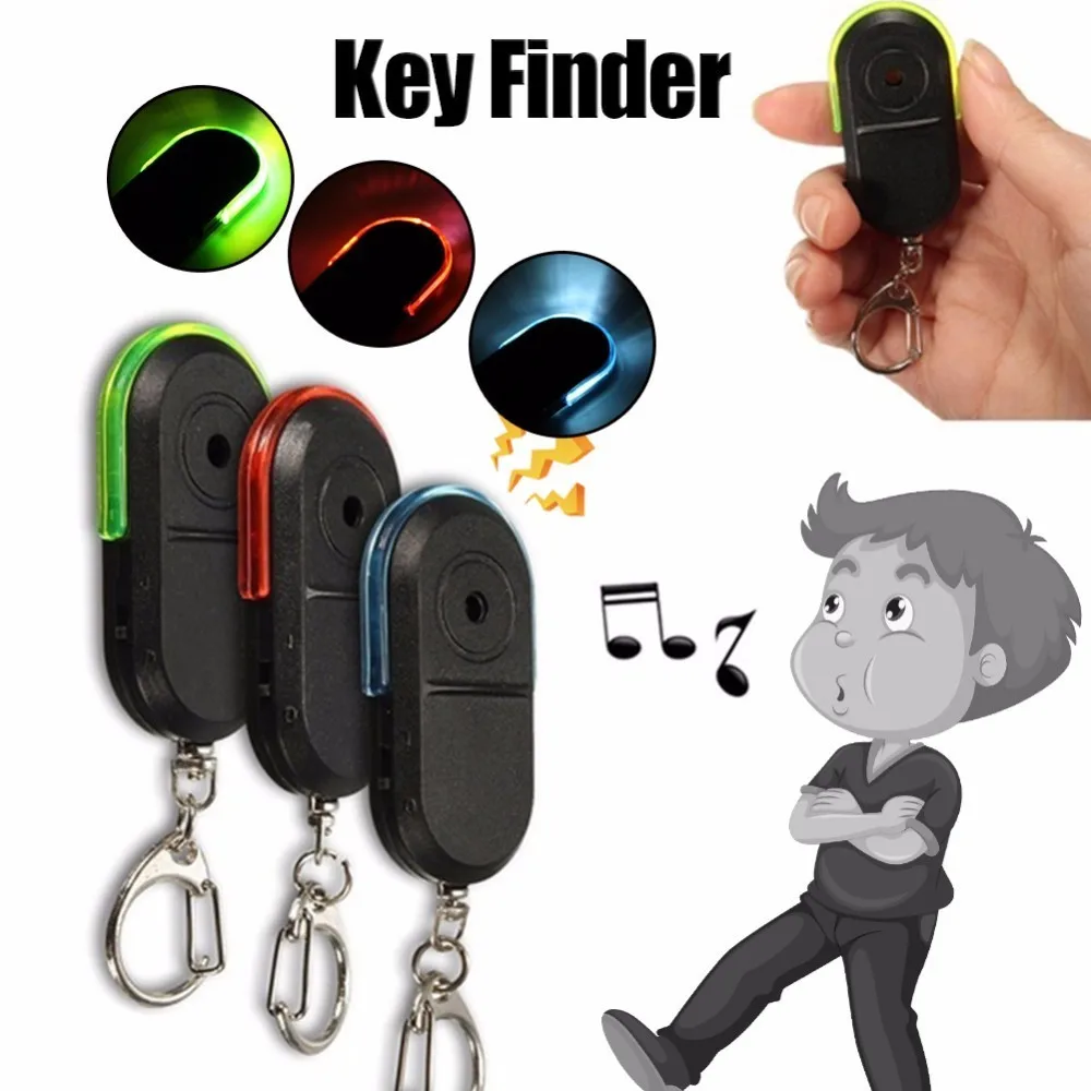 

Sound Remote Control Anti-Lost Alarm Key Finder Wireless Locator Keychain Tracker Fashion Whistle Tag with LED Light