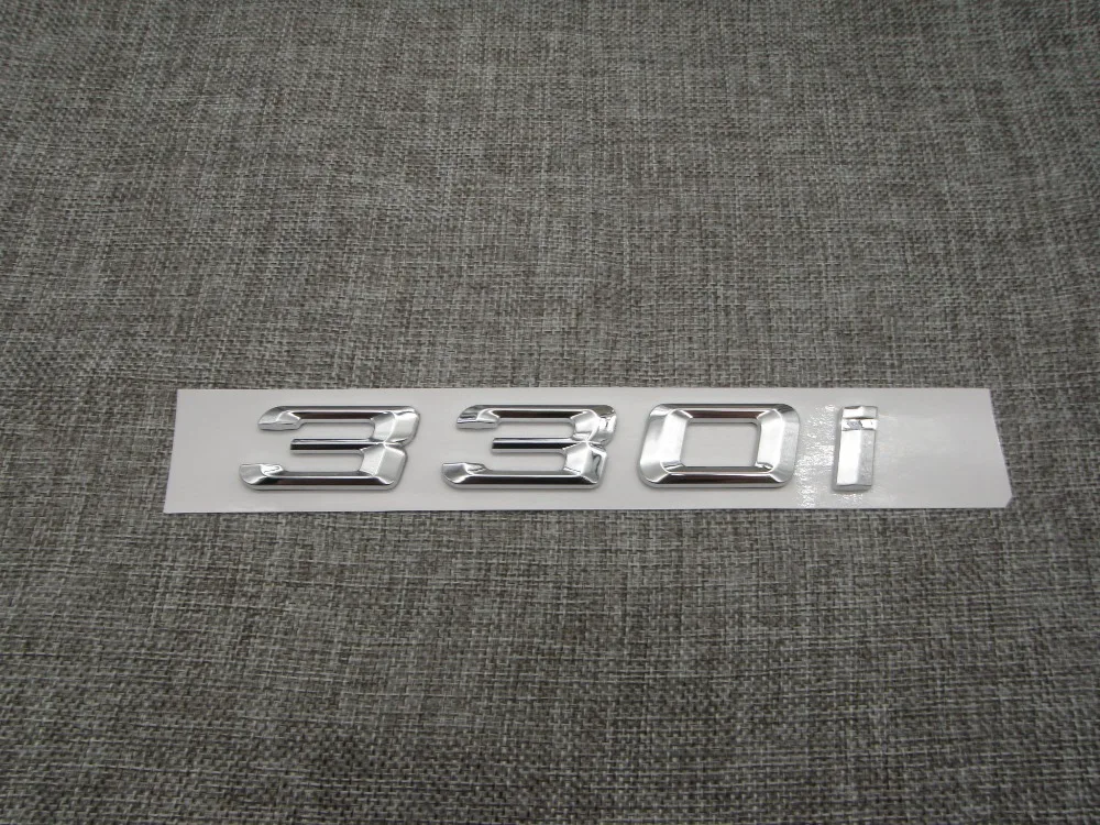 Хром блестящий серебряный ABS числа буквы слово автомобиля эмблема значка на багажник письмо наклейка Наклейка для BMW 3 серии 330i