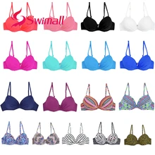 Женский Бикини-топ, Одноцветный купальник, сексуальный принт, пуш-ап, купальник, пляжный, спортивный, Купальный бюстгальтер, Холтер, для девушек, Летний Бикини, T602