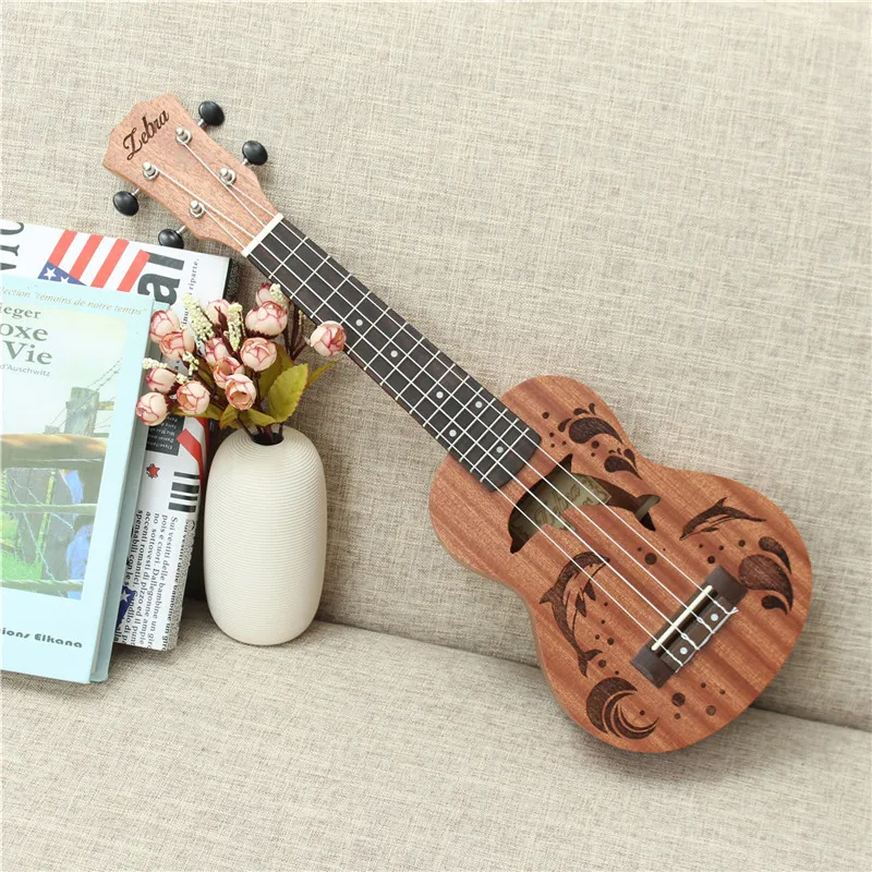 Укулеле Zebra 21 дюйм 15 ладов сопрано Uke 4 нейлоновые струны Sapele Rosewood гитара с