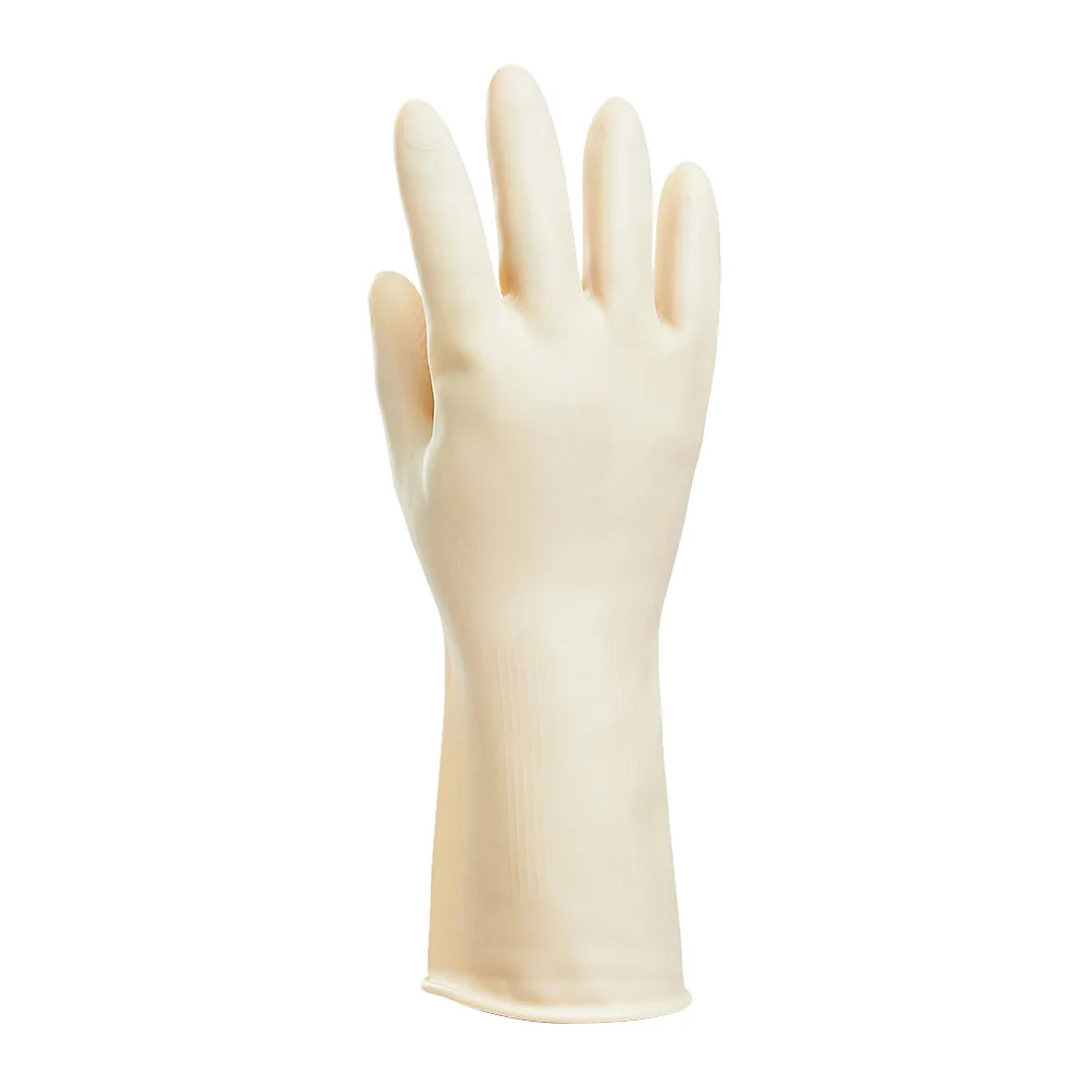 Прочные перчатки для мытья посуды Кухонные гаджеты бытовые столовые перчатки водонепроницаемые Нескользящие носимые перчатки с длинным рукавом - Цвет: Светло-желтый