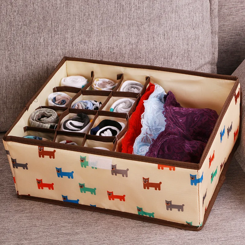 

Washable Drawer Underwear Storage Box Oxford Cloth Folding Socks Compartment Storage Container Home Tie Cloth Storage Artifact
