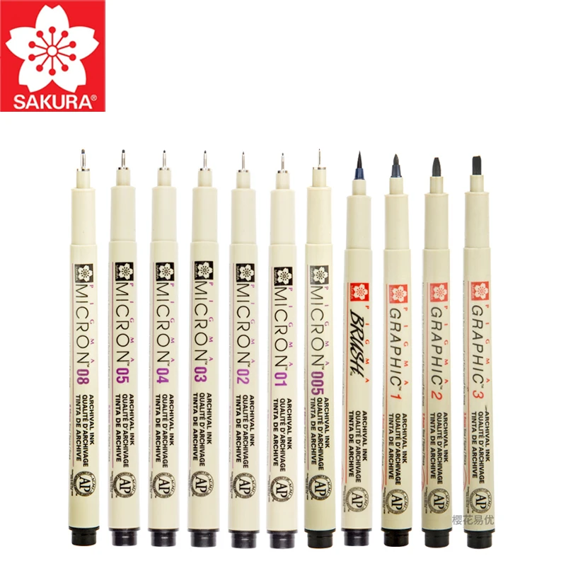 Ручка Sakura XSDK Pigma Micron маркерная ручка графическая кончик кисти игла штрих эскиз