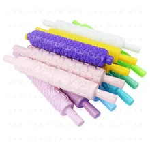 Pastic антипригарная портативная рельефная Скалка с узором в виде сердца помадка, кондитерские изделия, инструмент для украшения торта