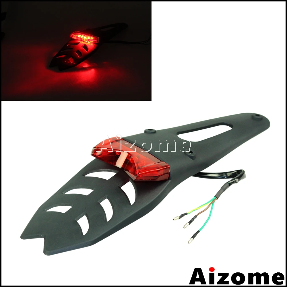 Universal Motorcycle Enduro Dirt Bike Rear Fender LED Tail Light