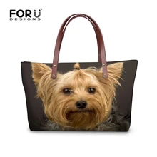 FORUDESIGNS/модные женские сумки милые животные Йоркширские принты большие сумки на плечо для дам сумки через плечо сумки на плечо