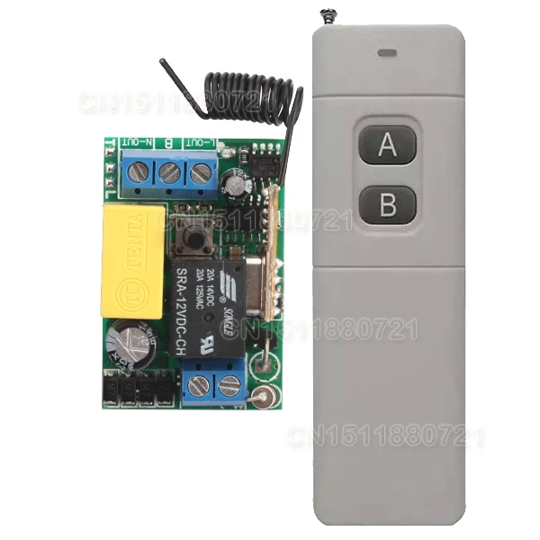 

Wireless Remote Switch AC 220V 1CH Mini Relay Receiver Transmitter Long Distance far remote 200-3000m 315/433.92Mhz