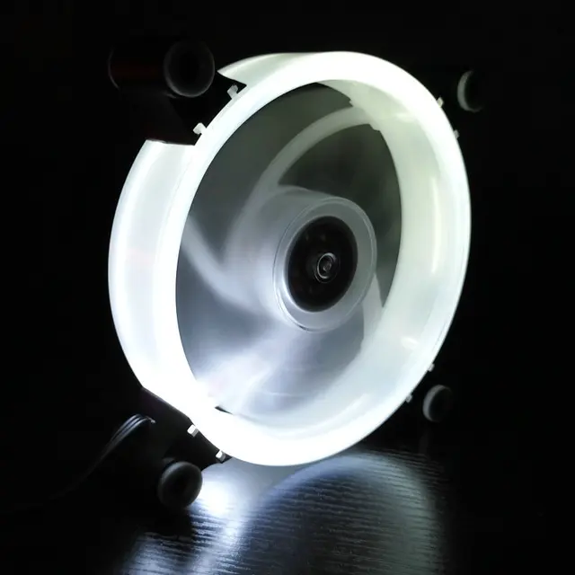 Cheap New Monochrome White LED 12cm Fans Cooling Computer Components Chassis Fan Transparent Desktop Computer Host Cooling Fan Silent