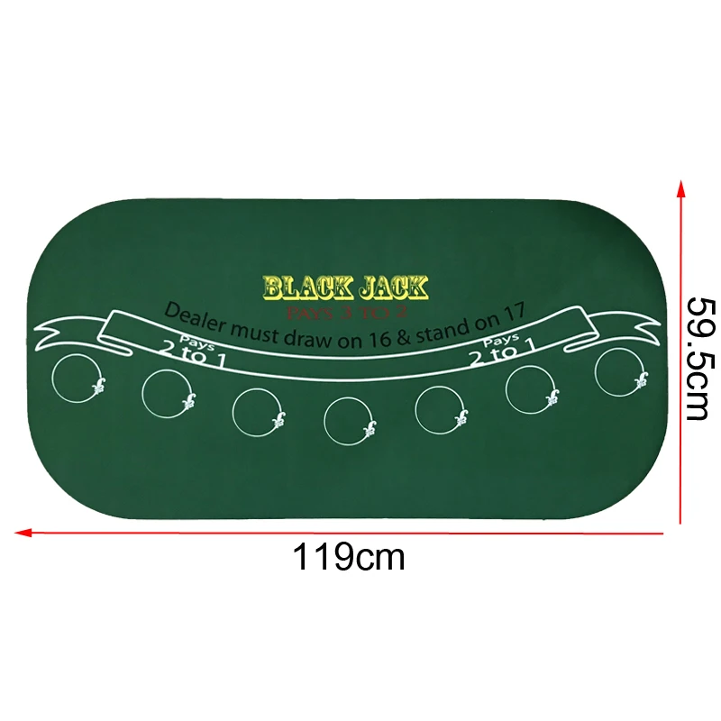 120*60cm Texas Hold'em Suede Rubber Blackjack Table Cloth 21Points Poker Table Tablecloth Waterproof Poker Board Games Mat