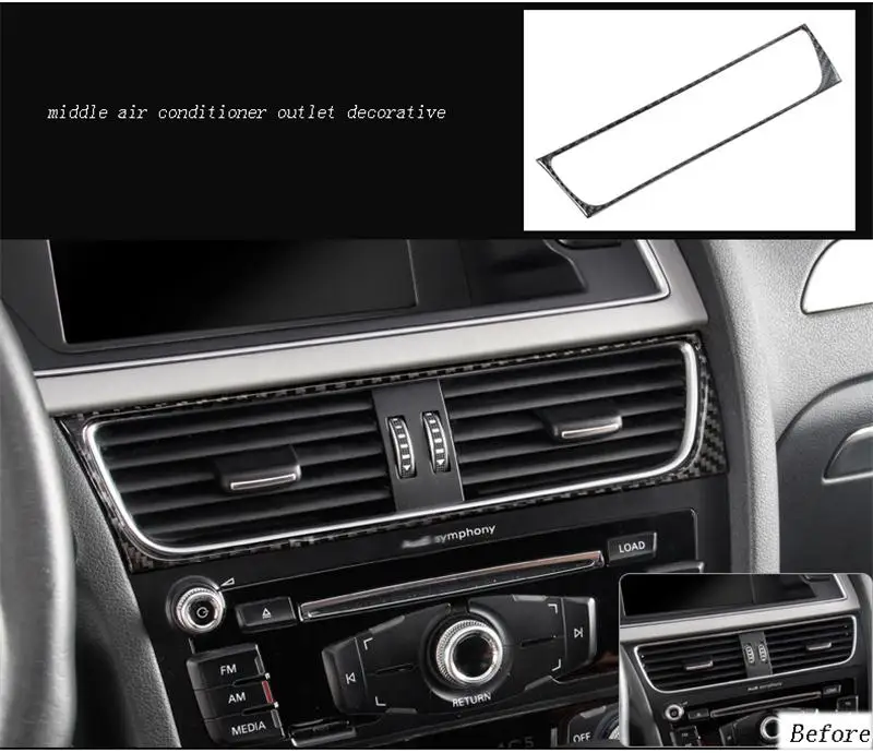 Автомобильный Стайлинг из углеродного волокна, накладки на ручки для внутренней отделки двери, декоративные наклейки для Audi a4 B8 2009-, автомобильные аксессуары - Название цвета: carbon fiber