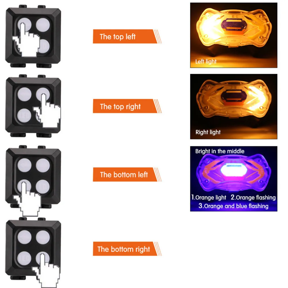 Sale Bicycle Bike Rear LED Tail Light Wireless USB Remote Control Turn Signals Light RED1 5