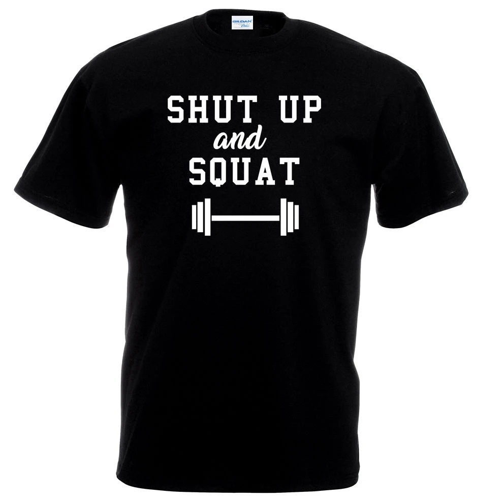 Летние топы корректирующие хип хоп Shut Up And приседания футболка Веселая Gymer