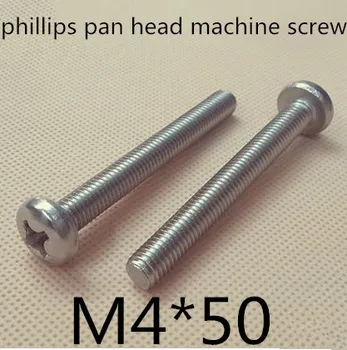 

100pcs/lot DIN7985 stainless steel 304 M4*50 Phillips pan head (Cross recessed pan head) machine Screw