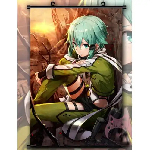 Sword Art Online Sinon Cool Japan cartoon Anime Poster Wall Scroll Poster Home Decor Gift 60x90cm